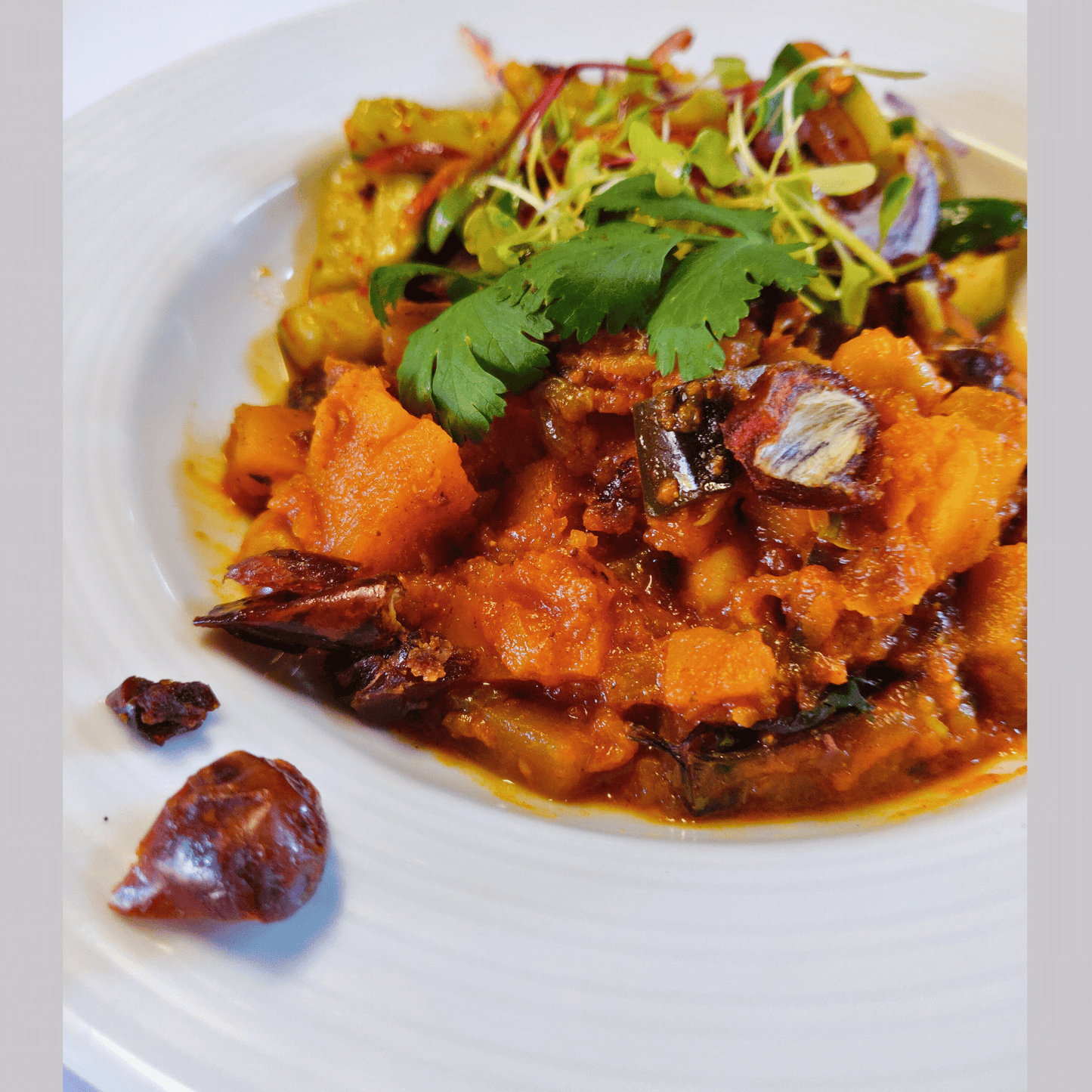 Brinjal, Chickpea and Date Tagine