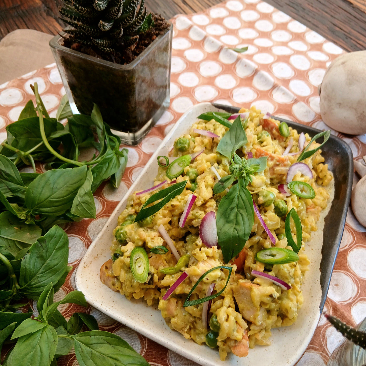Smoked Chicken, Pesto Risotto