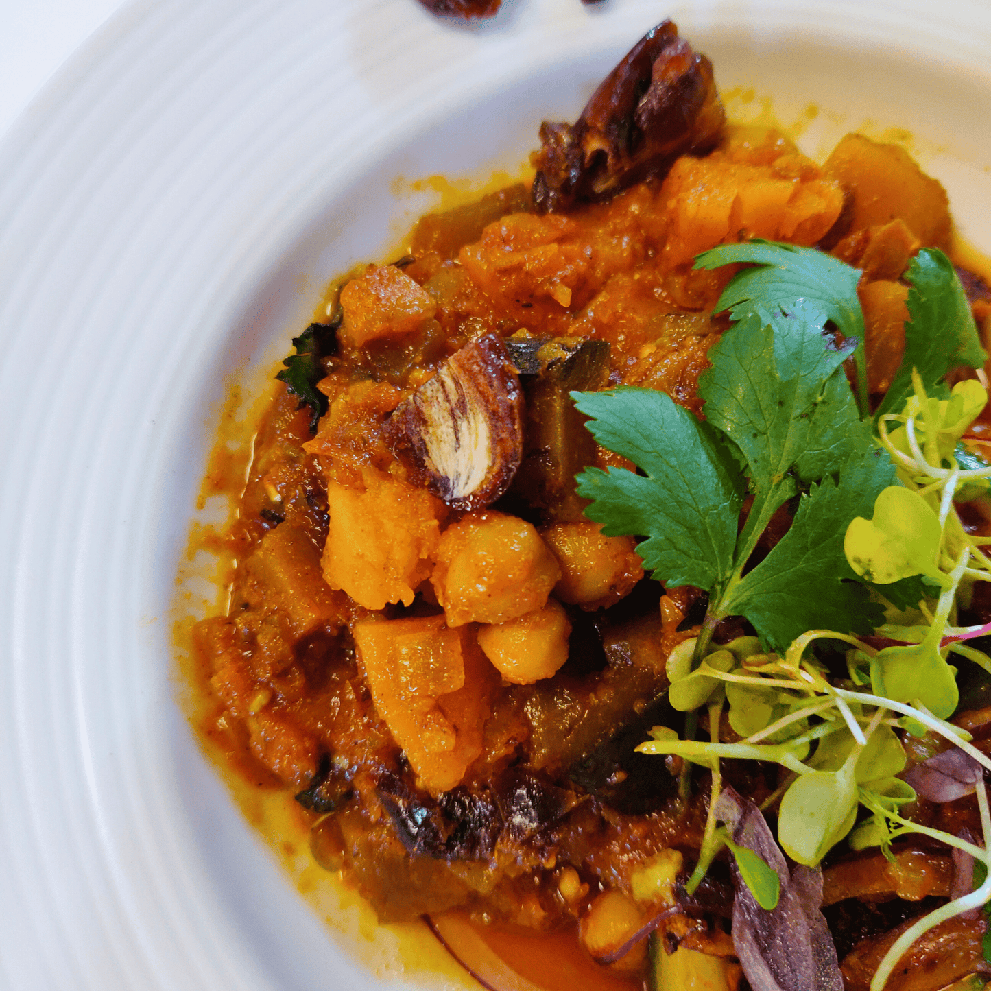 Brinjal, Chickpea and Date Tagine