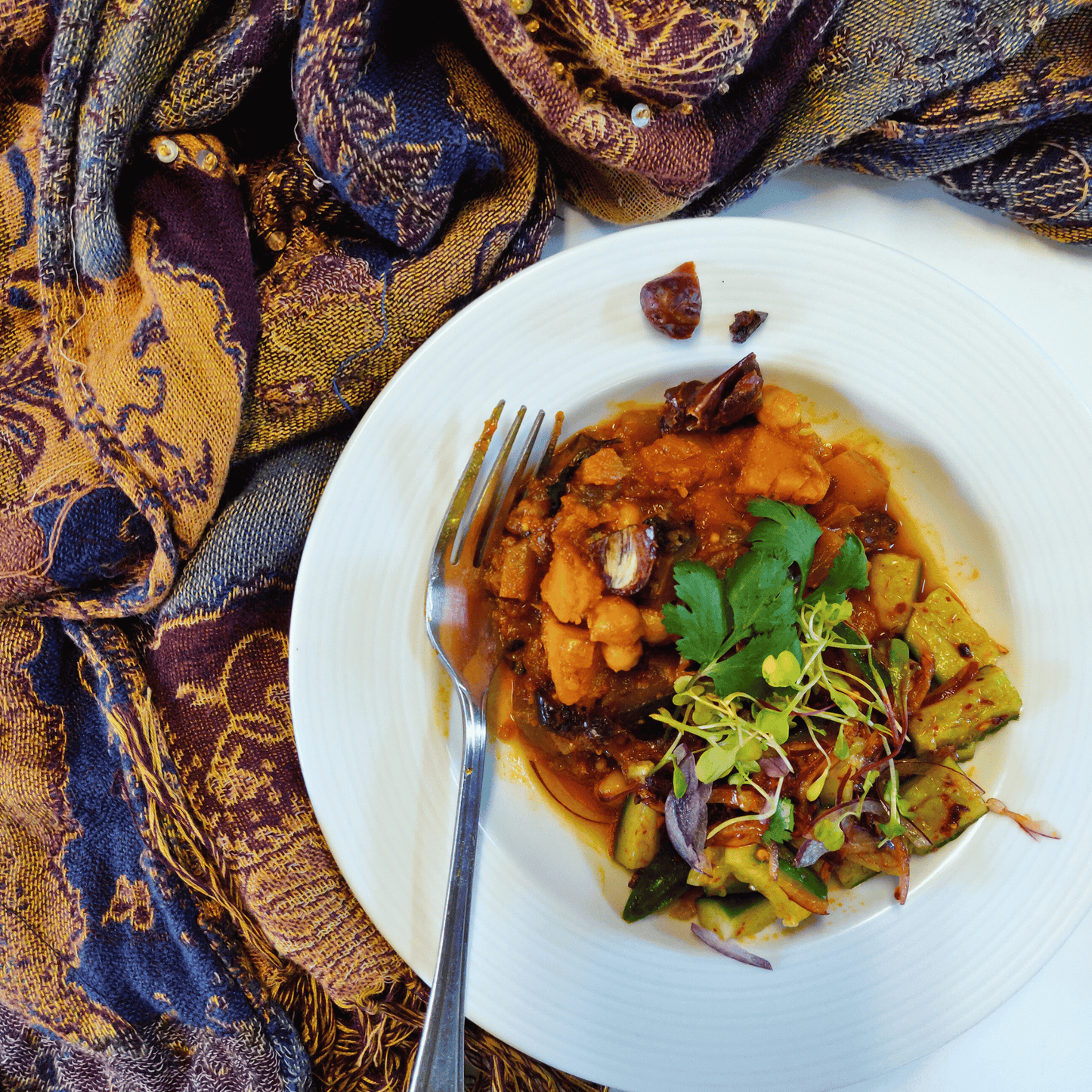 Brinjal, Chickpea and Date Tagine