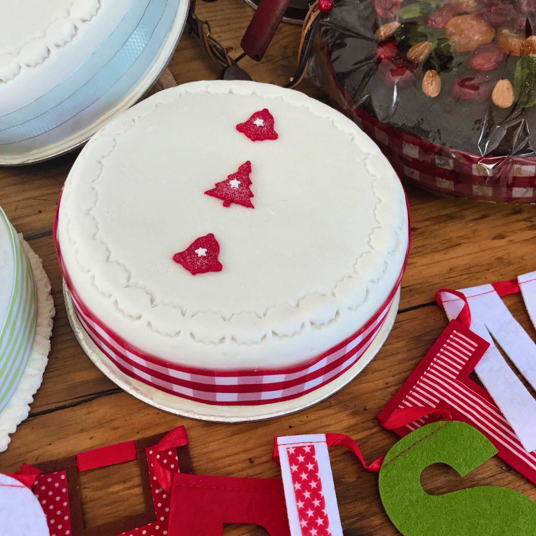 Christmas Cake - Iced with Pettinice and Marzipan with Detail