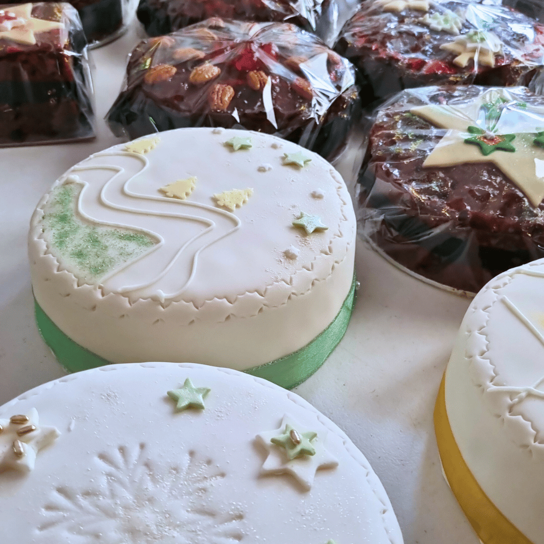 Christmas Cake - Iced with Pettinice and Marzipan with Detail