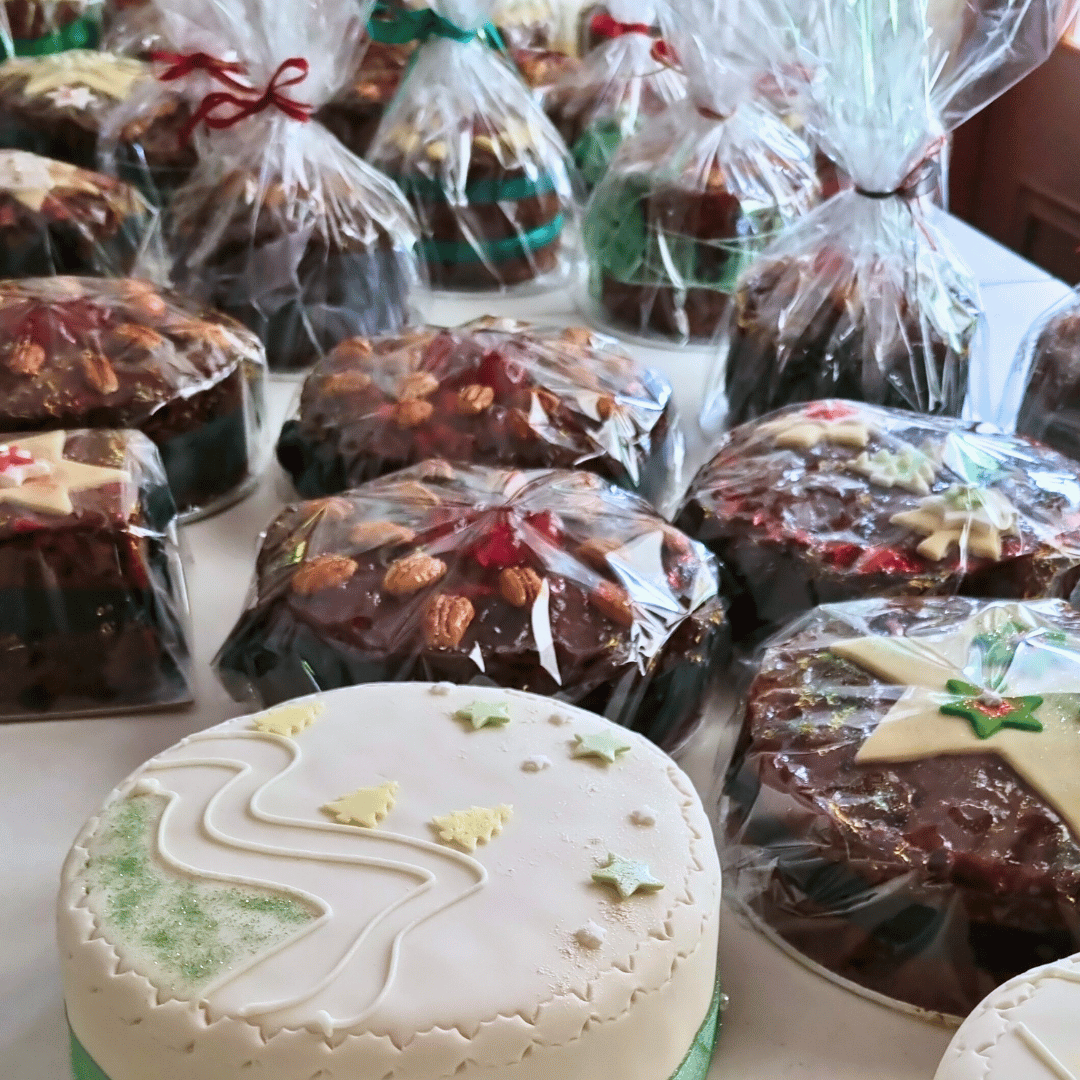 Christmas Cake topped with Glace Fruit