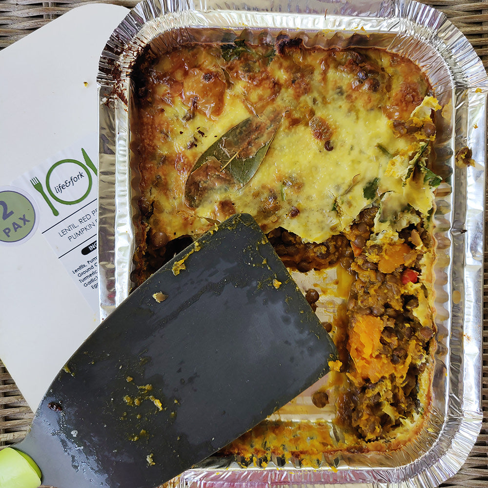 Lentil, Pumpkin and Red Pepper Bobotie