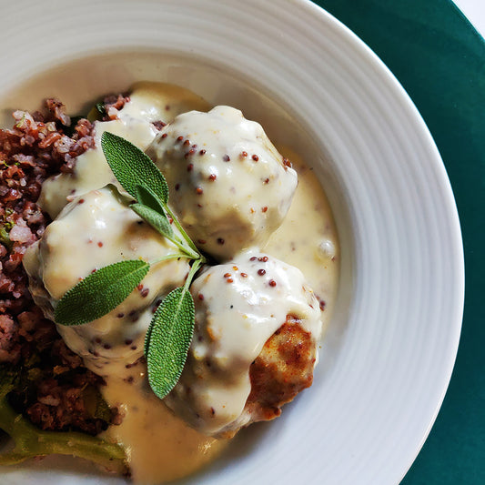 Pork Meatballs In A Mustard Sauce