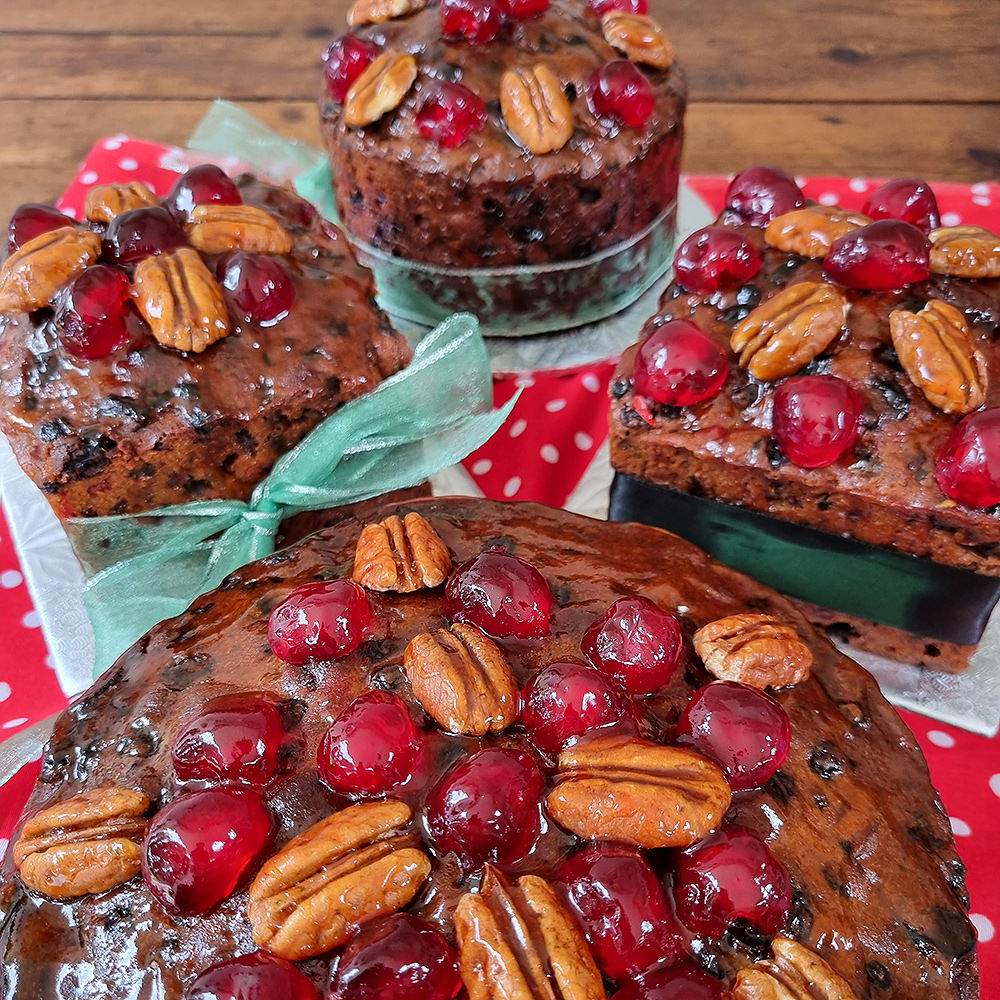 Christmas Cake topped with Glace Fruit