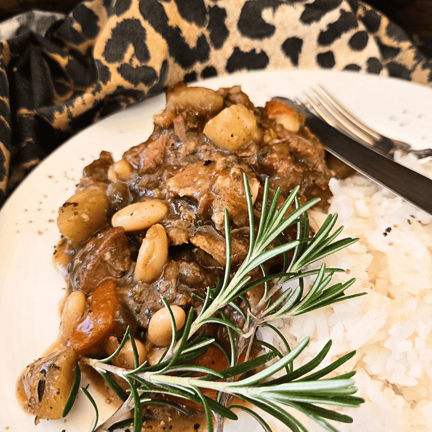 Garlic and Red Wine Lamb Casserole