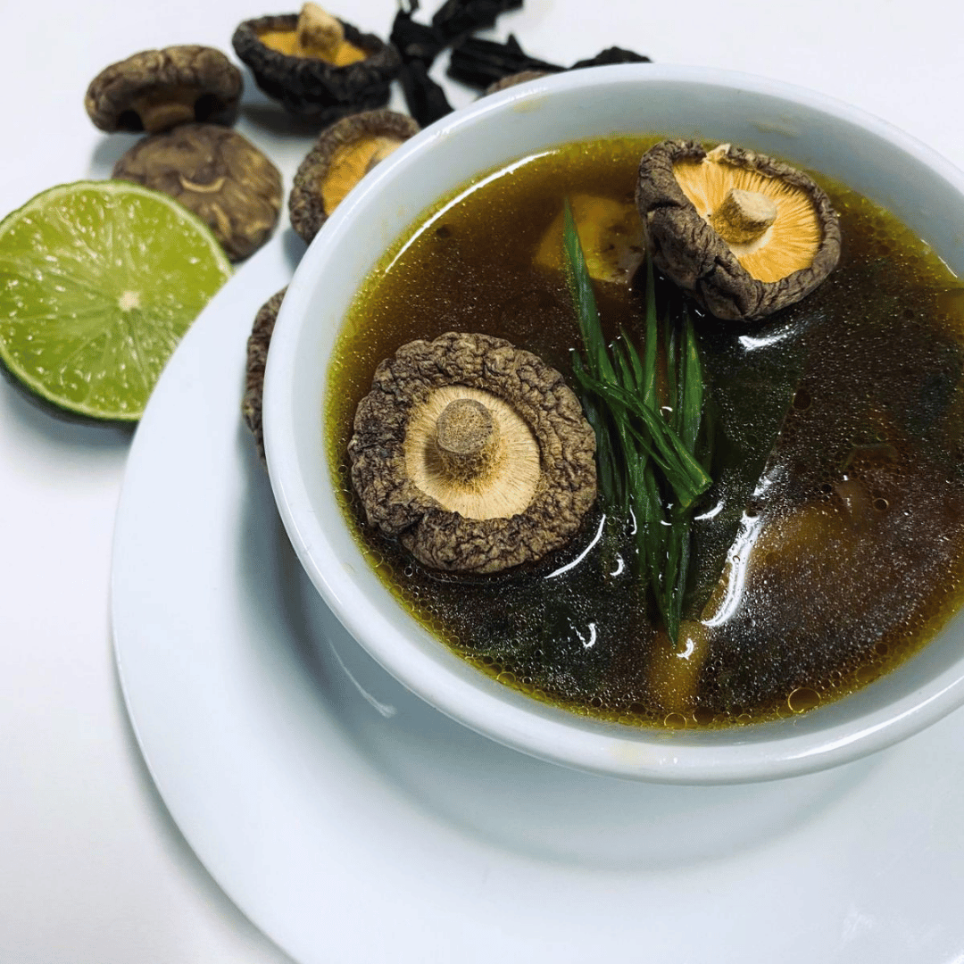 Oriental Miso Tofu and Mushroom Soup