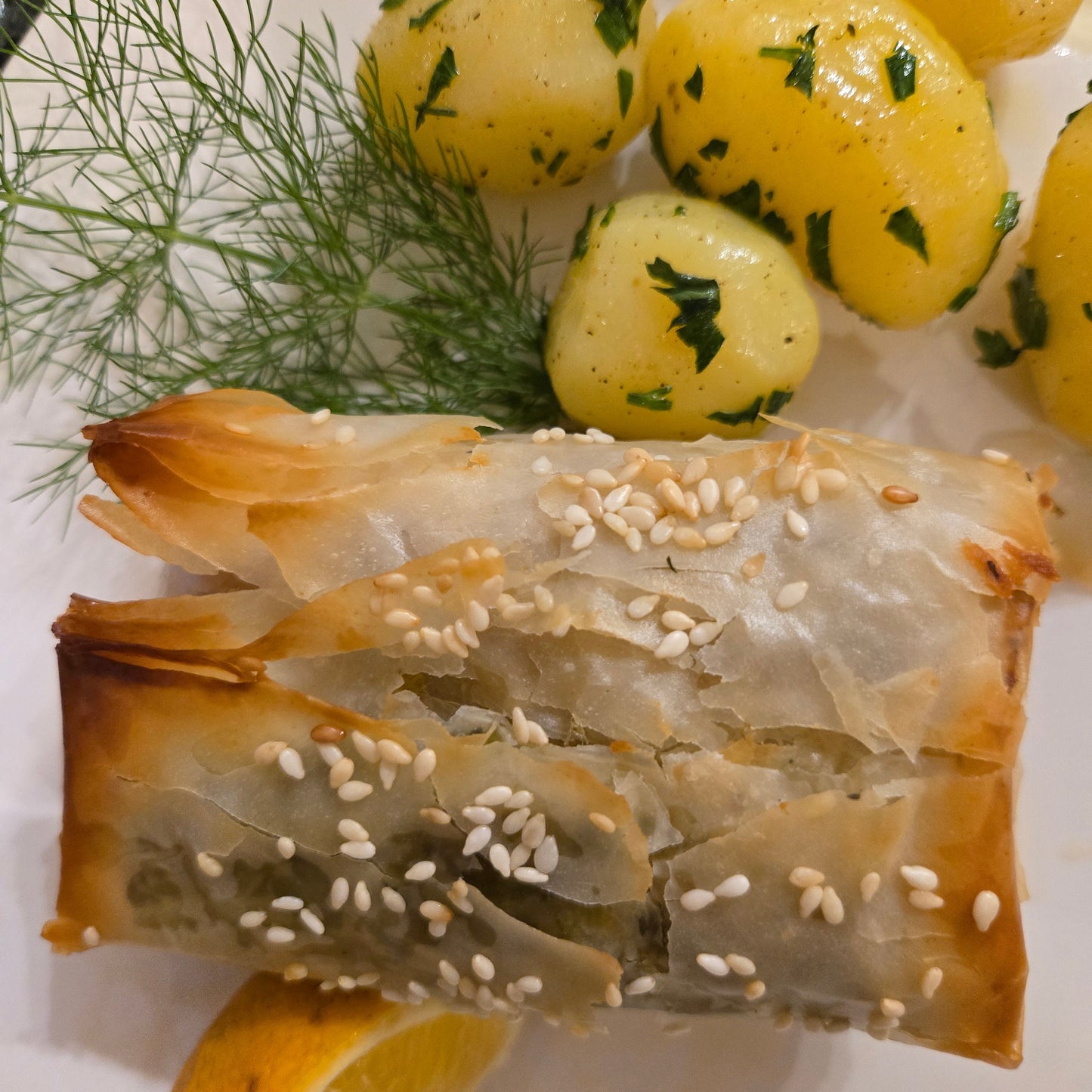 Salmon and Fennel Phyllo Parcel