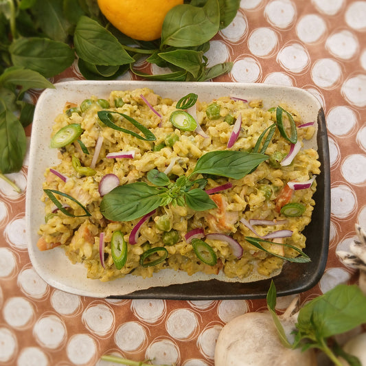 Smoked Chicken, Pesto Risotto