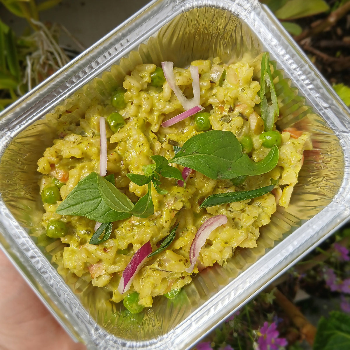 Smoked Chicken, Pesto Risotto
