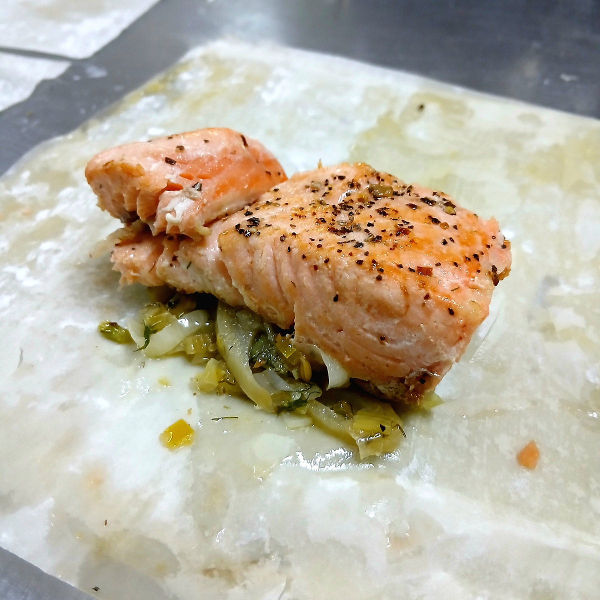 Salmon and Fennel Phyllo Parcel