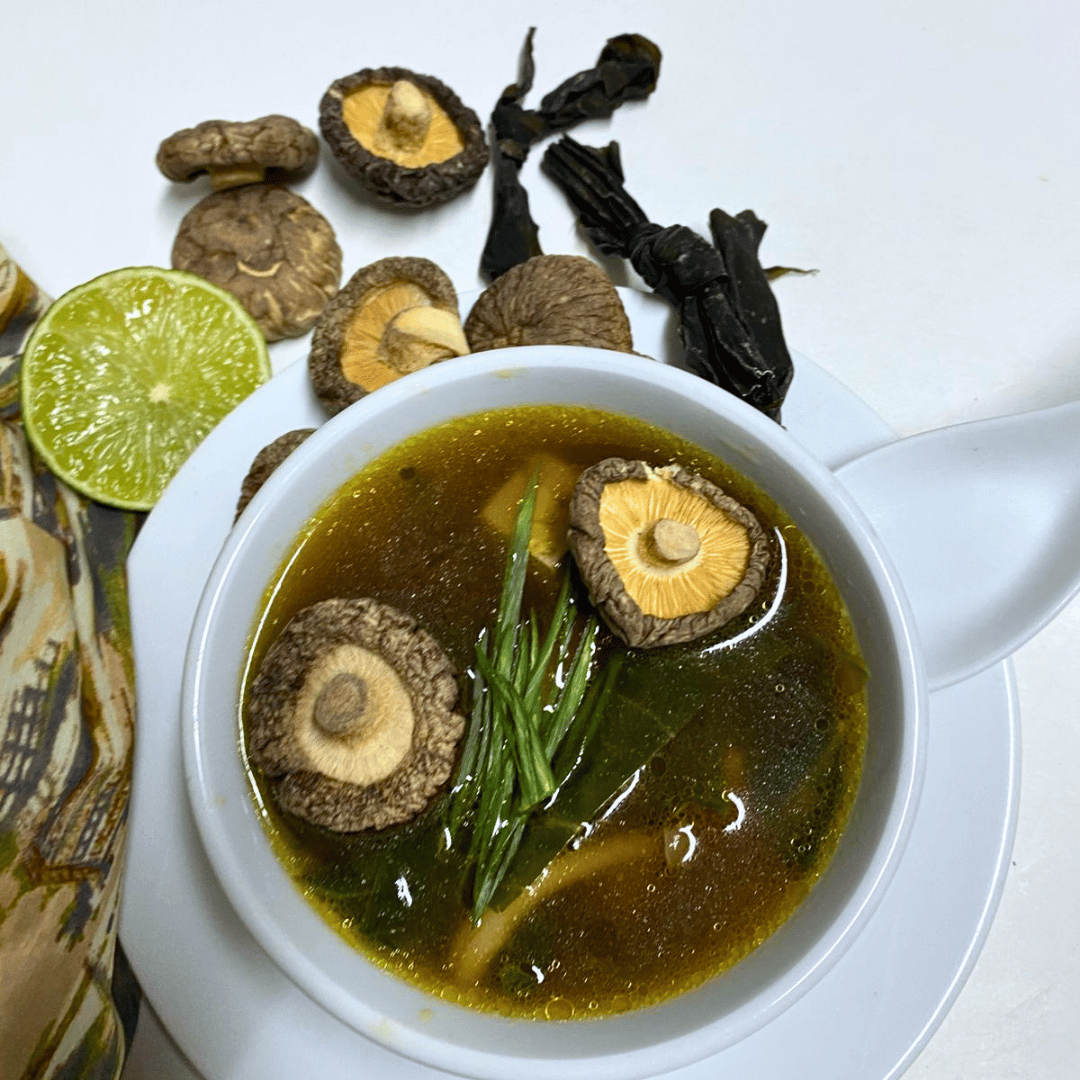 Oriental Miso Tofu and Mushroom Soup