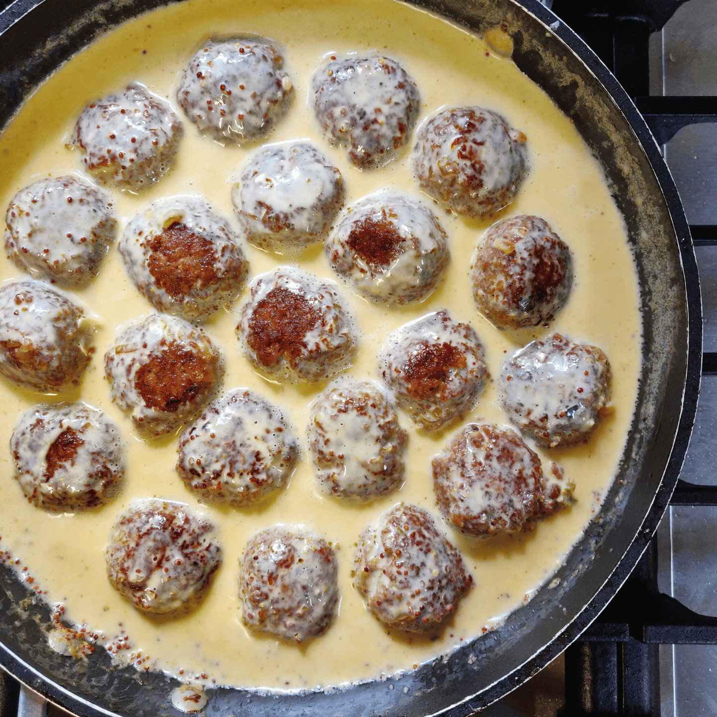 Pork Meatballs In A Creamy Dijon Sauce