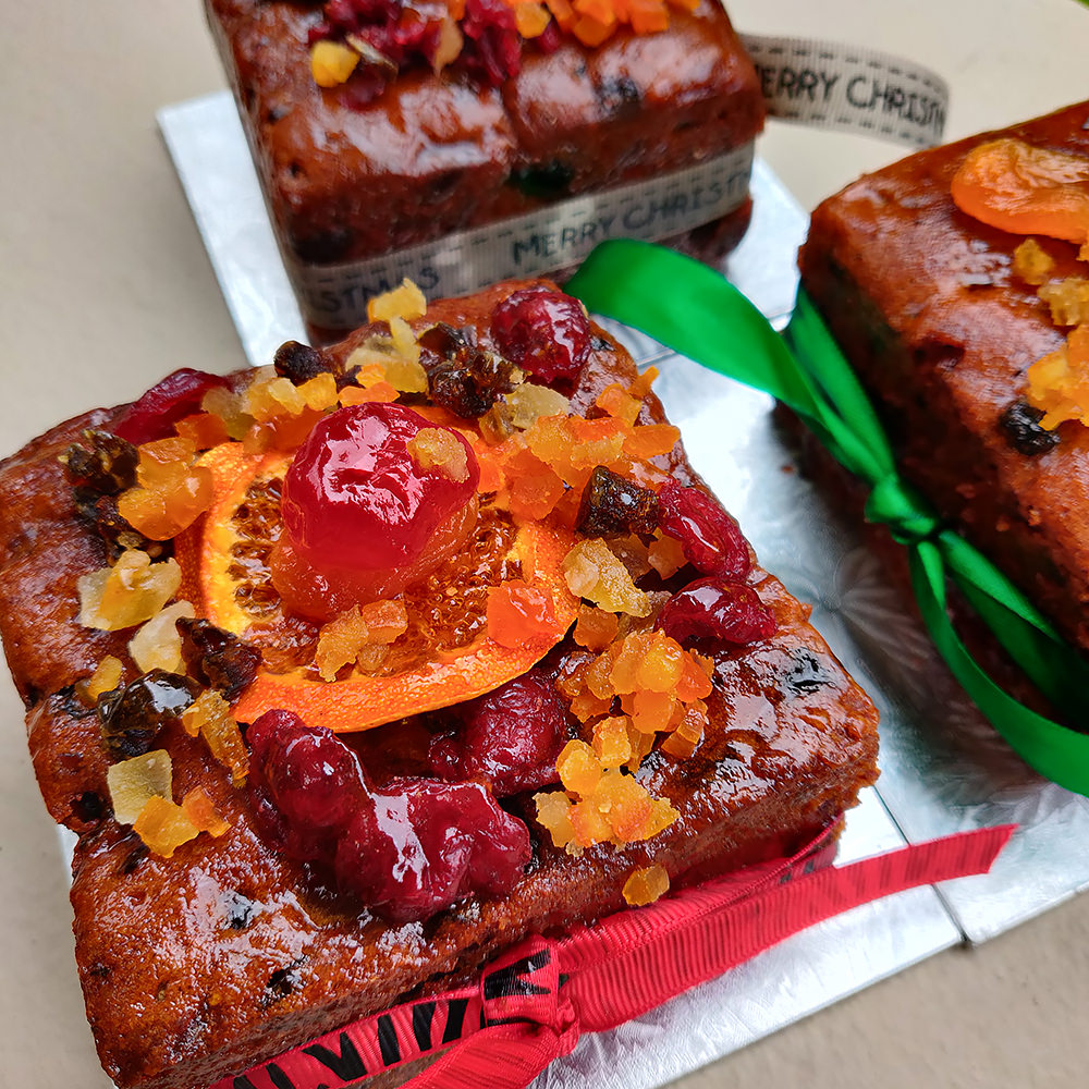 Christmas Cake topped with Glace Fruit