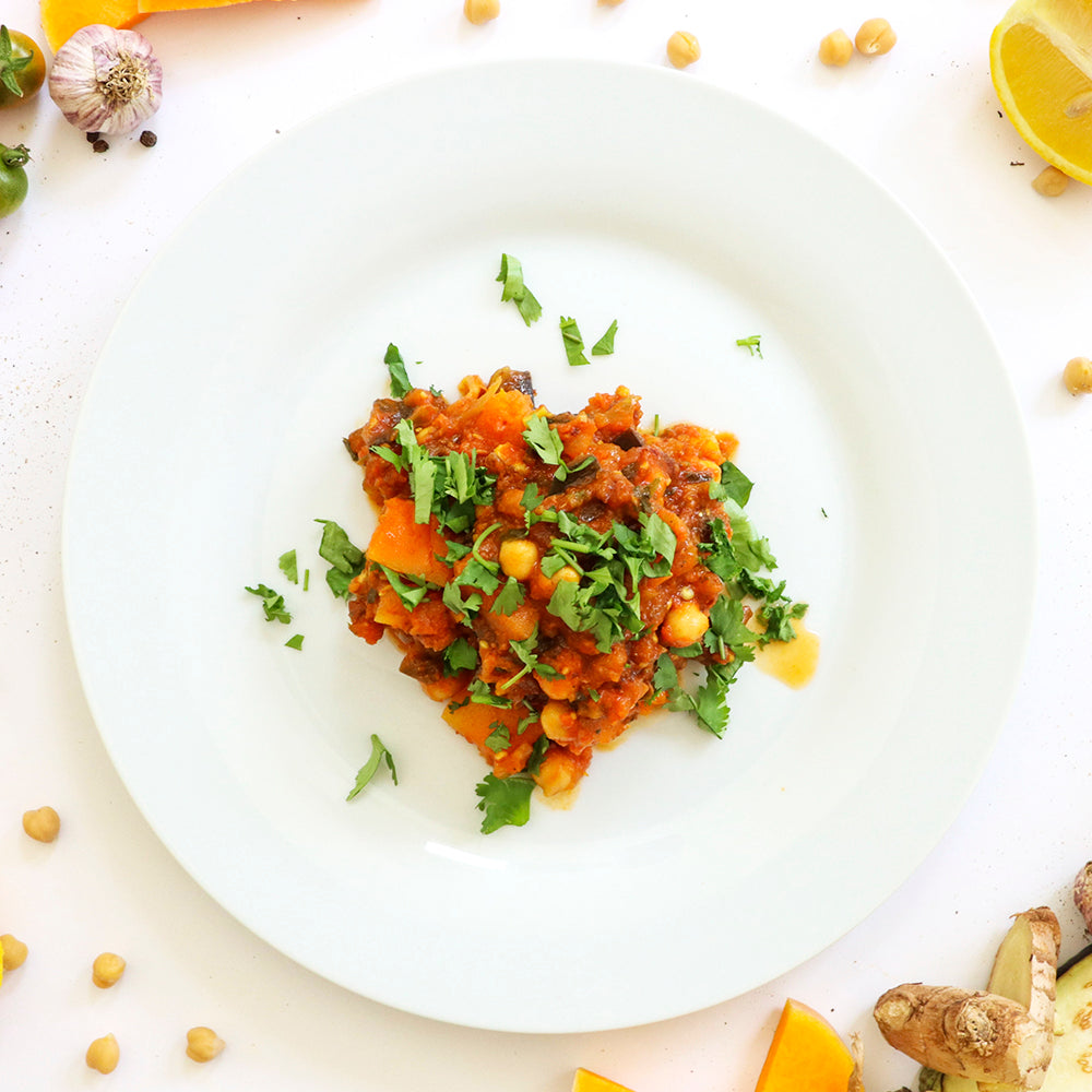 Brinjal, Chickpea and Date Tagine