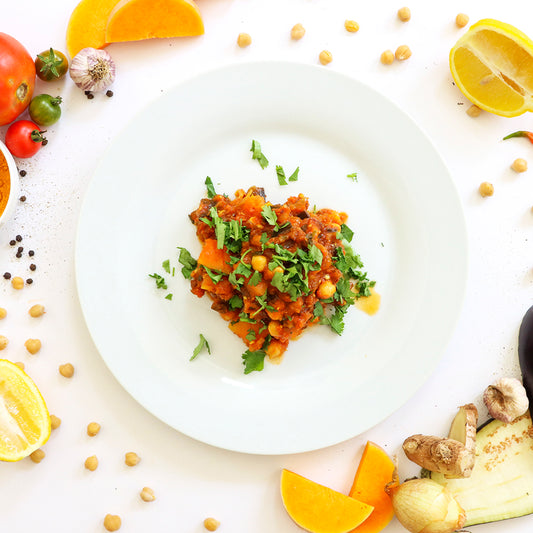 Brinjal, Chickpea and Date Tagine