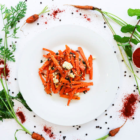 Smoked Paprika Roasted Carrots with Feta and Mint